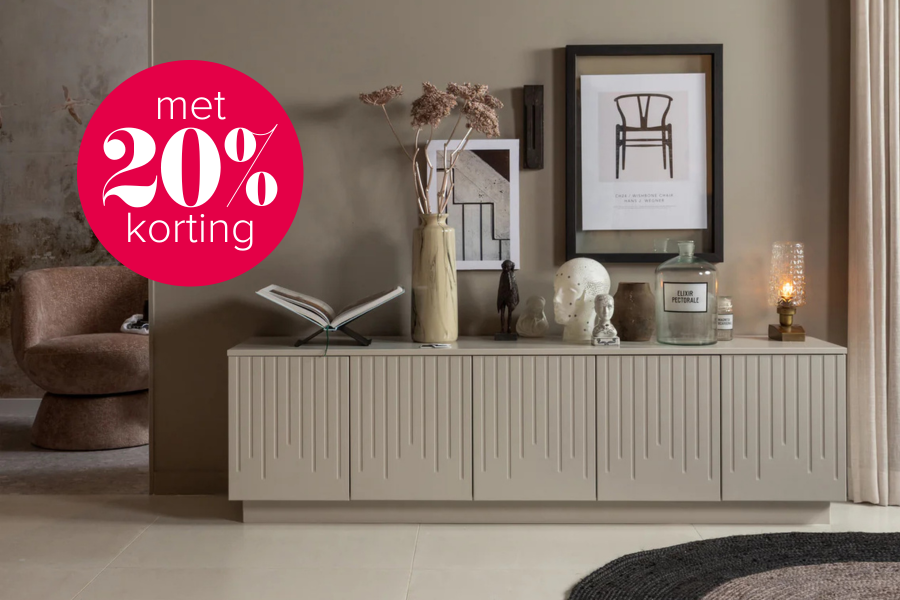 20% korting op opbergen