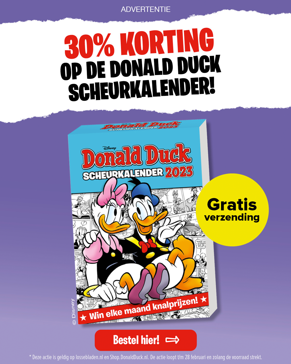 Scheurkalender 30% korting