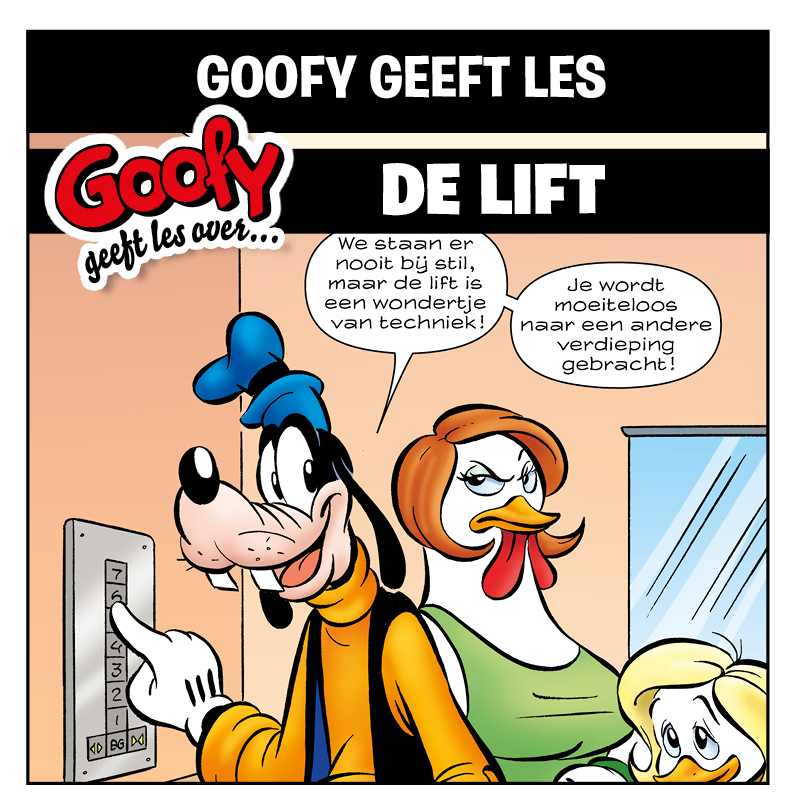 Goofy geeft les over de lift